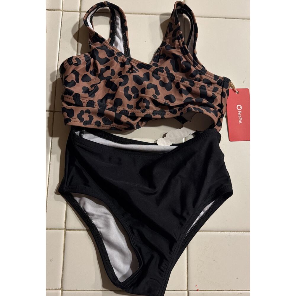 PATPAT Girts One Piece Leopard Print Monokini Swimsuit 2yrs